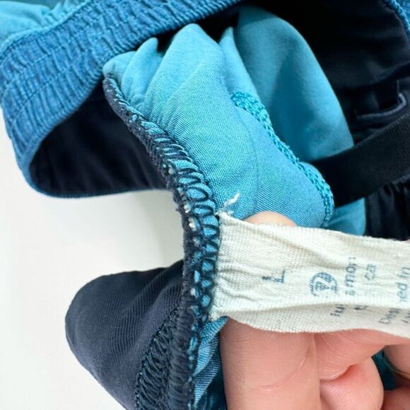 Lululemon Shorts Mens Large Blue Solid Mid-Rise Drawstrings - Picture 2 of 12